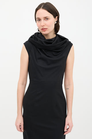 Greta Constantine Wool Cowl Neck Dress