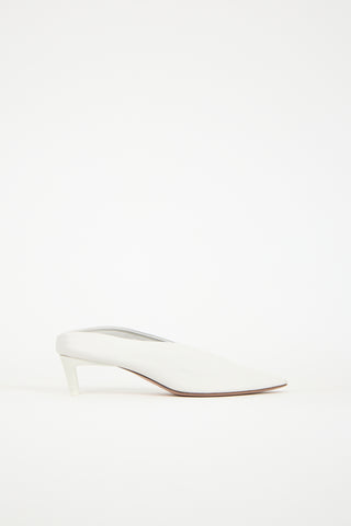 GRAY MATTERS White Leather Clara Mule