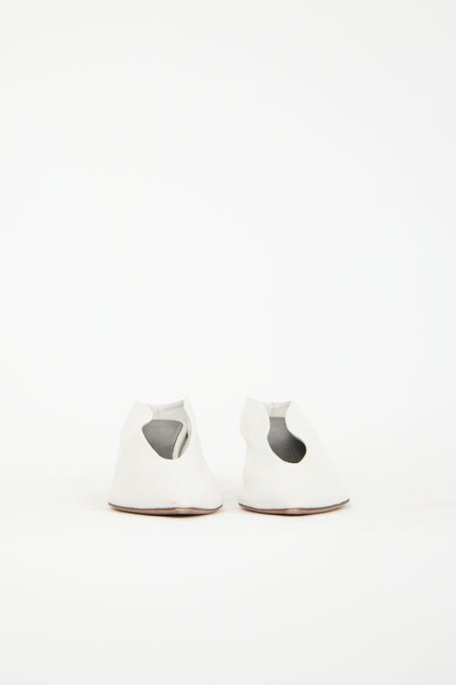 GRAY MATTERS White Leather Clara Mule