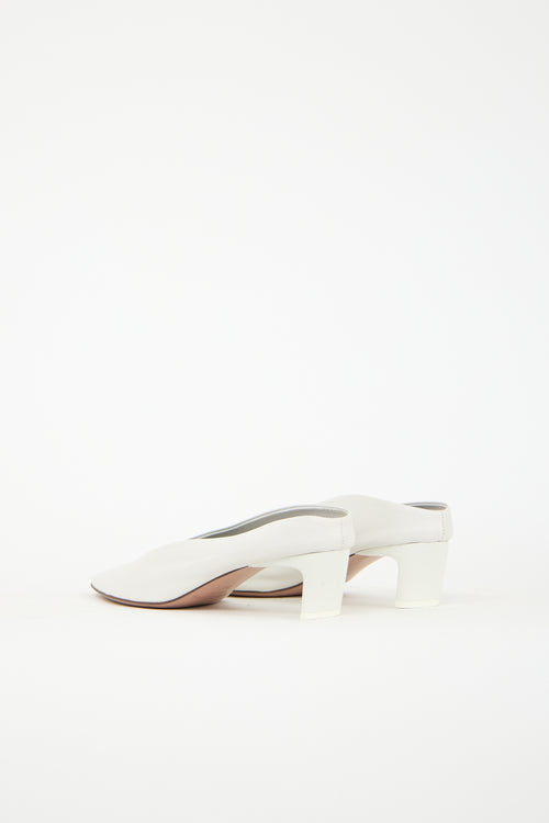 GRAY MATTERS White Leather Clara Mule