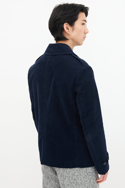 Grifoni Navy Velvet Double Breasted Jacket