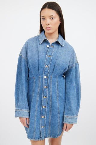 GRLFRND Blue Denim Long Sleeve Dress