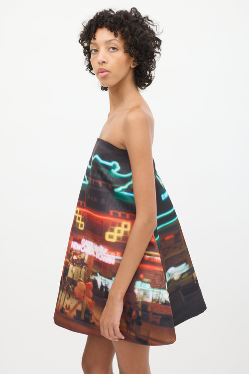 Grover Rad Black 
Multicolour Printed Gateway Trapeze Dress