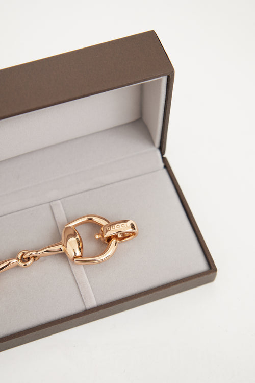 Gucci 18K Rose Gold Horsebit Bracelet