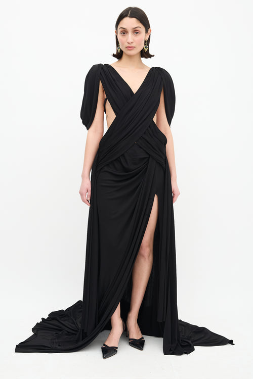 Gucci 2030 Resort Black Criss Cross Gown