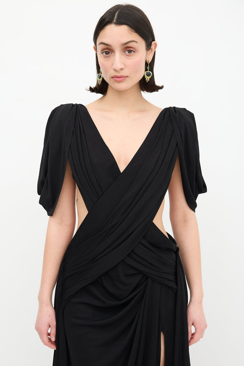 Gucci 2026 Resort Black Criss Cross Gown