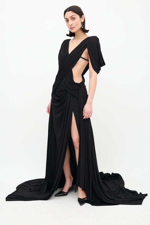 Gucci 2025 Resort Black Criss Cross Gown