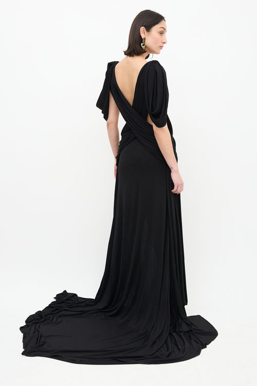 Gucci 2028 Resort Black Criss Cross Gown