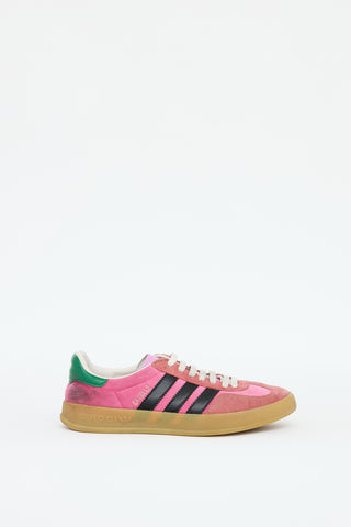 Gucci X Adidas Pink 
Multicolour Velvet 
Suede Gazelle Sneaker