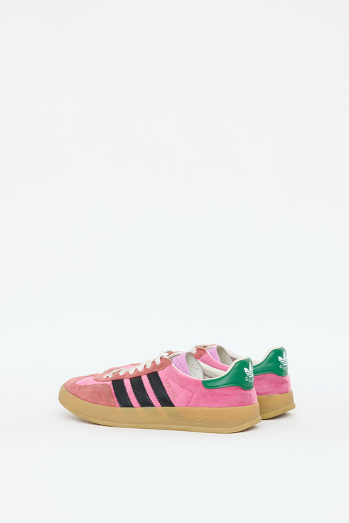 Gucci X Adidas Pink 
Multicolour Velvet 
Suede Gazelle Sneaker