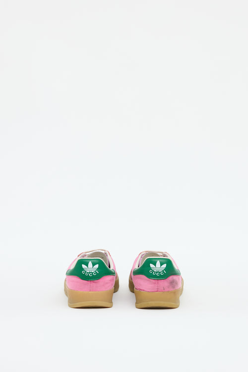 Gucci X Adidas Pink 
Multicolour Velvet 
Suede Gazelle Sneaker