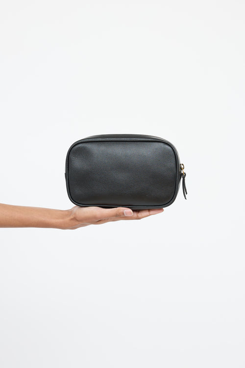 Gucci Black Leather Marmont Dahlia Clutch