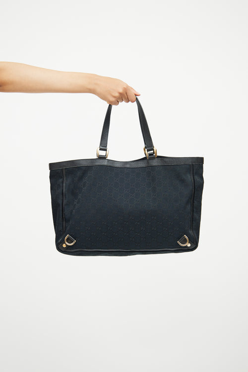 Gucci Black GG Abbey Canvas Large Tote Bag