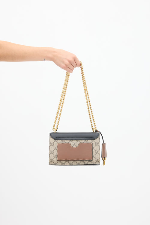 Gucci Beige 
Black Monogram Padlock Mini Bag