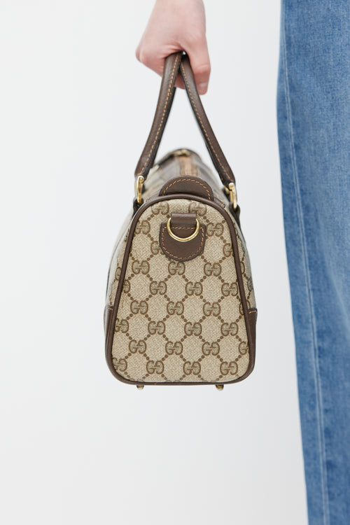 Gucci Brown Monogram Boston Doctor Bag