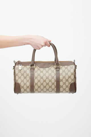 Gucci Brown Monogram Boston Doctor Bag