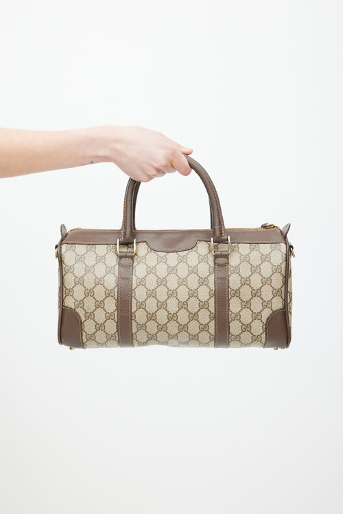 Gucci Brown Monogram Boston Doctor Bag