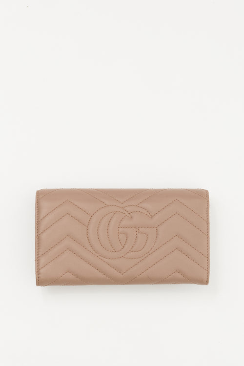 Gucci Beige Leather Marmont GG Wallet