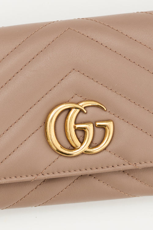 Gucci Beige Leather Marmont GG Wallet