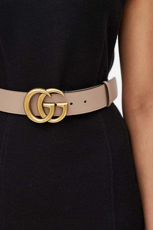 Gucci Beige 
Gold Marmont Leather Belt