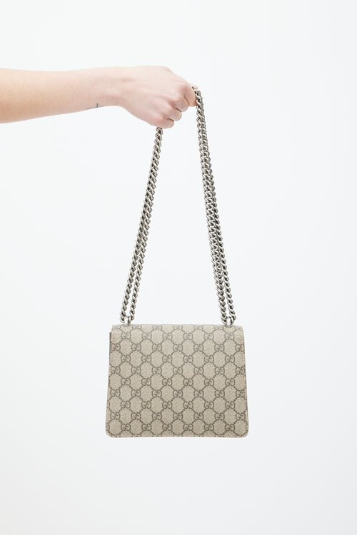 Gucci Brown 
Silver Dionysus Monogram Bag