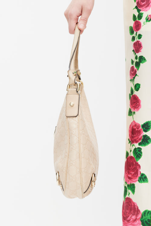 Gucci Beige Guccissima Leather Small Abbey D-Ring Bag