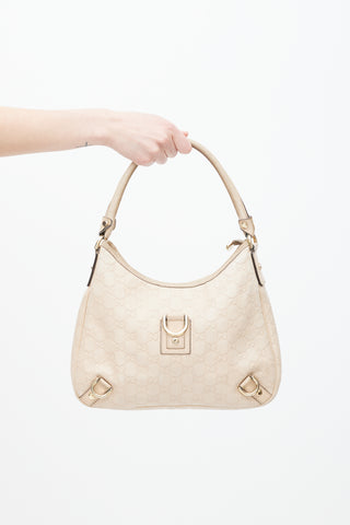 Gucci Beige Guccissima Leather Small Abbey D-Ring Bag