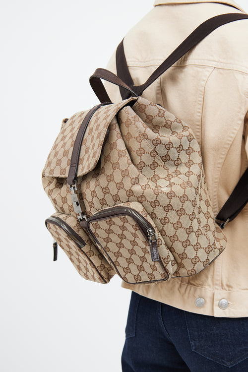 Gucci Beige Monogram Jackie Backpack