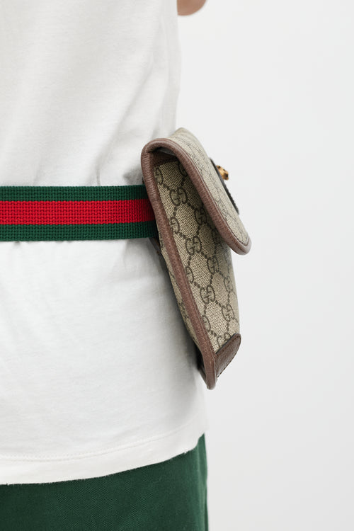 Gucci Brown 
Multicolour Monogram Belt Bag