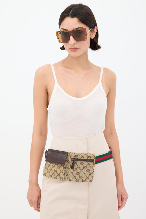 Gucci Beige 
Multicolour GG Supreme Monogram Waist Bag