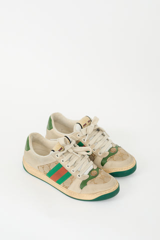 Gucci Beige 
Multicolour GG Web Screener Sneaker