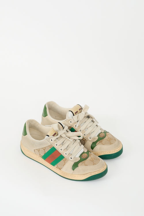 Gucci Beige 
Multicolour GG Web Screener Sneaker