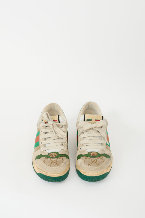 Gucci Beige 
Multicolour GG Web Screener Sneaker