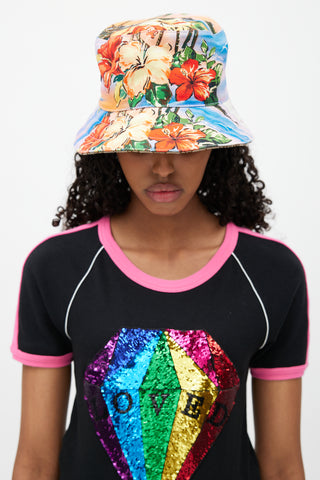 Gucci Beige 
Multicolour Reversible Floral Monogram Bucket Hat