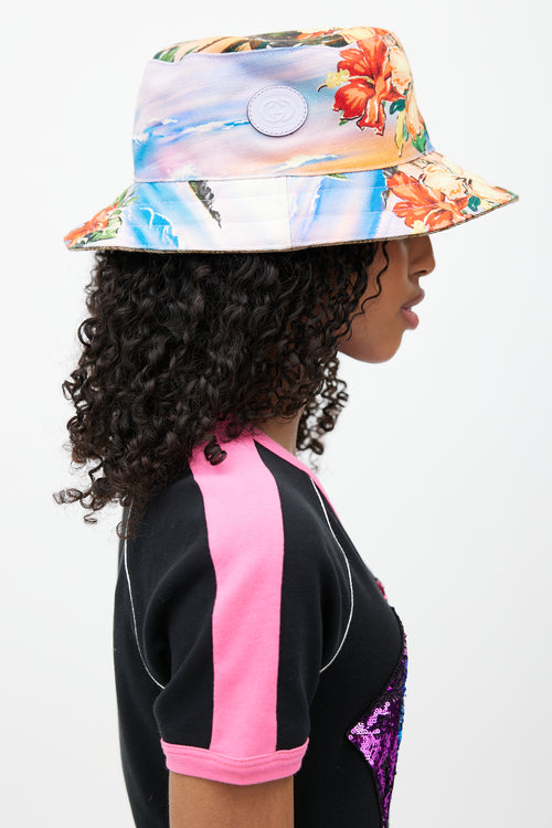 Gucci Beige 
Multicolour Reversible Floral Monogram Bucket Hat