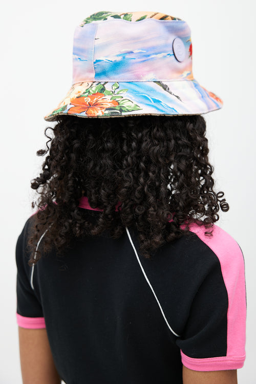 Gucci Beige 
Multicolour Reversible Floral Monogram Bucket Hat