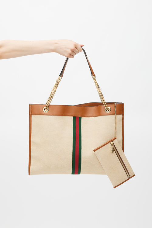 Gucci Beige 
Multicolour Striped Rajah Tote