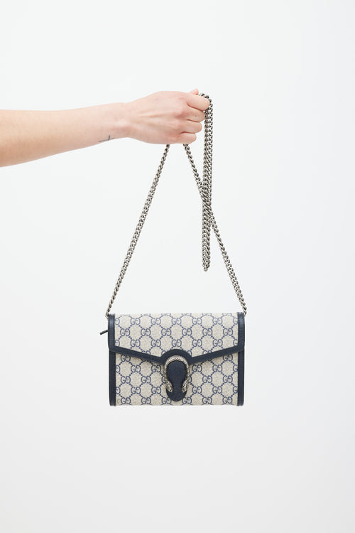 Gucci Beige 
Navy Dionysus Monogram Bag