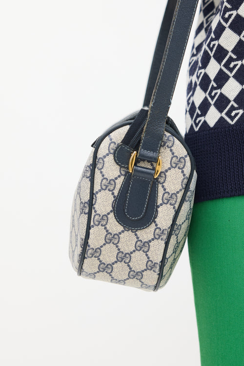 Gucci Beige 
Navy Monogram Ophidia Crossbody Bag