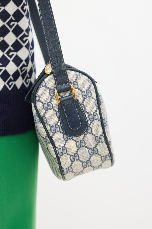 Gucci Beige 
Navy Monogram Ophidia Crossbody Bag