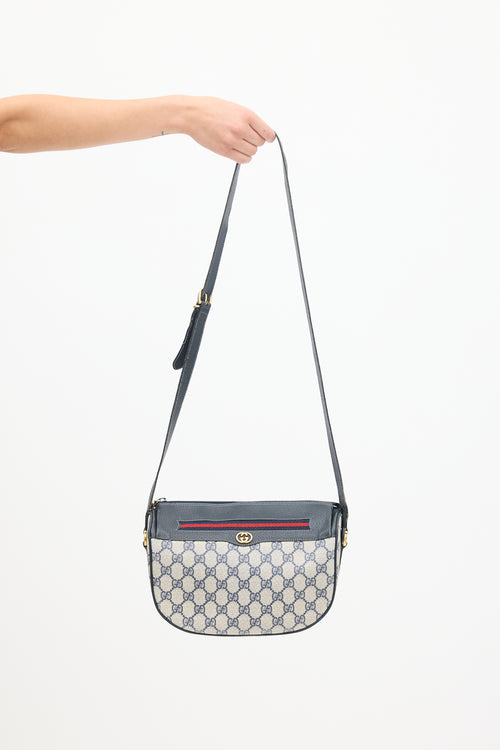 Gucci Beige 
Navy Monogram Ophidia Crossbody Bag