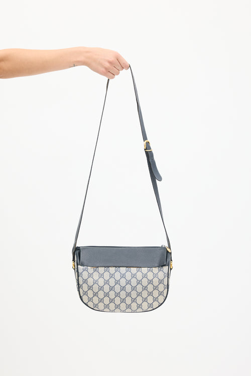 Gucci Beige 
Navy Monogram Ophidia Crossbody Bag