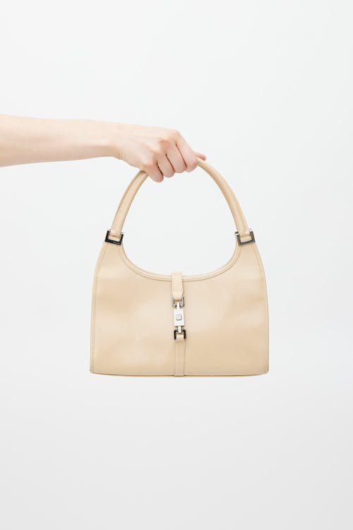 Gucci Beige 
Silver Leather Spazzolato Jackie Bag