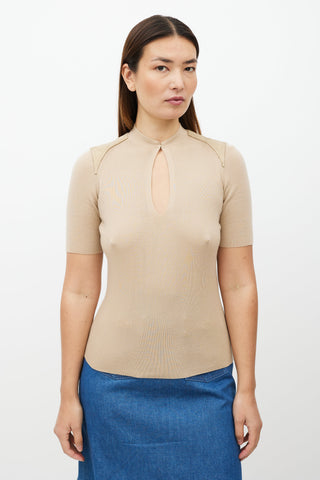 Gucci Beige Cashmere Knit Top