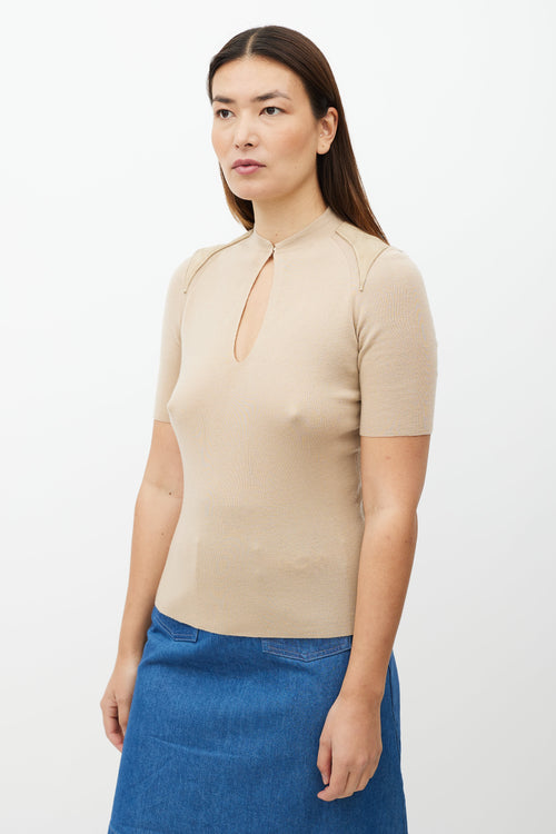 Gucci Beige Cashmere Knit Top