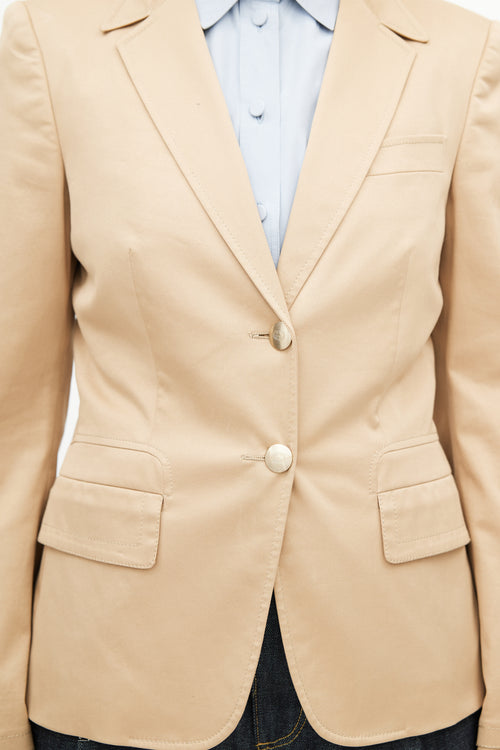 Gucci Beige Two Button Blazer