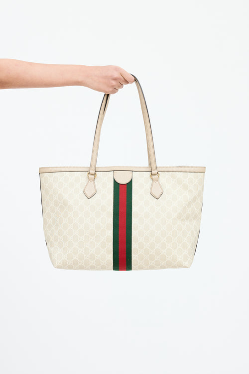 Gucci Beige 
White Ophidia Tote Bag