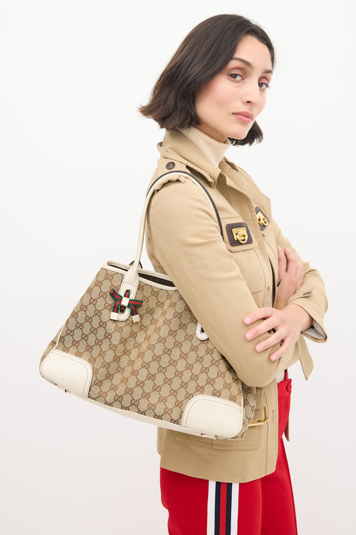 Gucci Beige 
White Monogram Princy Tote