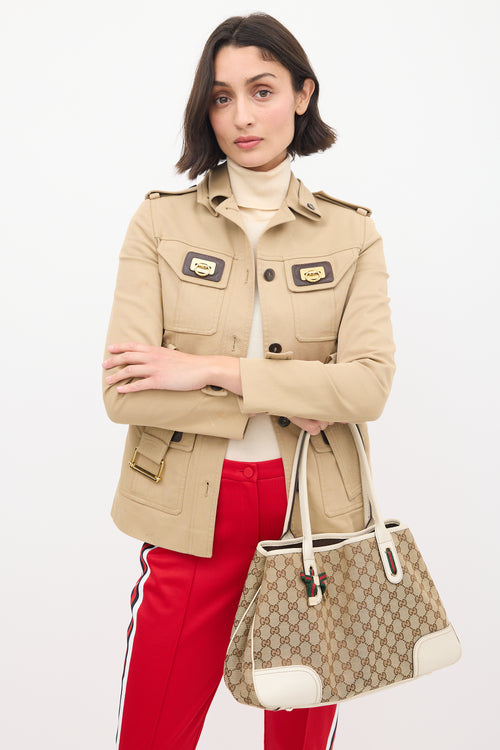 Gucci Beige 
White Monogram Princy Tote