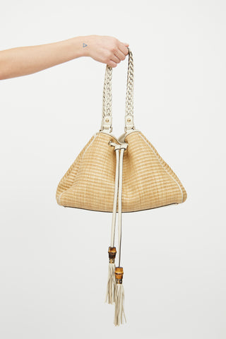 Gucci Raffia Peggy Shoulder Bag